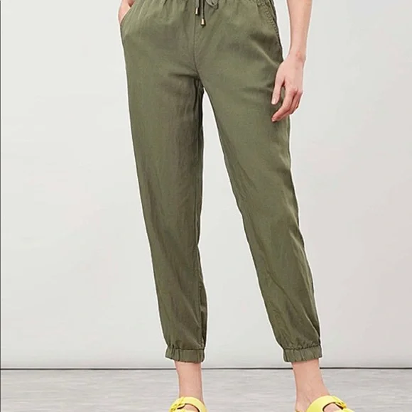 Seaweed Cecelia Linen-Blend Crop Pants - Size Medium - Picture 2 of 4